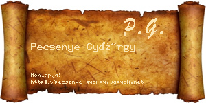 Pecsenye György névjegykártya