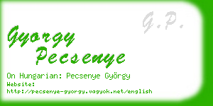 gyorgy pecsenye business card